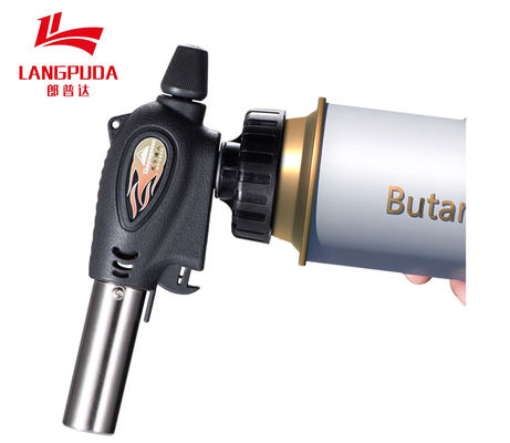 Bảo vệ vòi phun gốm 16,5cm Đèn pin cắm trại Butan để đốt than sáng