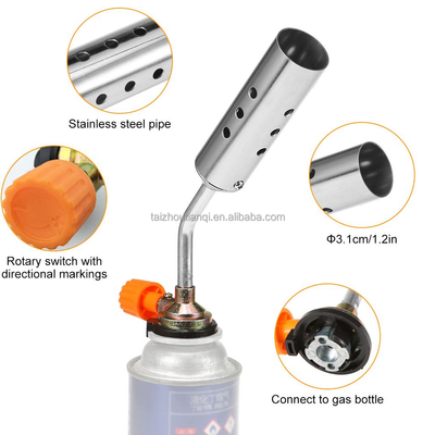 Nhà bếp Di động 1300C Đèn sưởi bằng khí đốt Súng thổi lửa Thép không gỉ